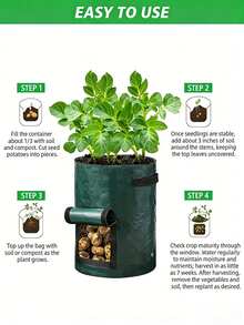 Túi trồng khoai tây có cửa sổ quan sát, túi trồng rau dễ thu hoạch, thích hợp để trồng khoai tây, cà chua, v.v. trên ban công và vườn. - Nhiều màu - Xem 8