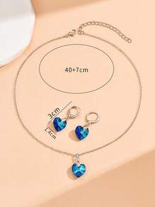Dây chuyền mặt dây chuyền hình trái tim đại dương bằng bạc Sterling 925 đính pha lê Áo - yêu - Xem 3