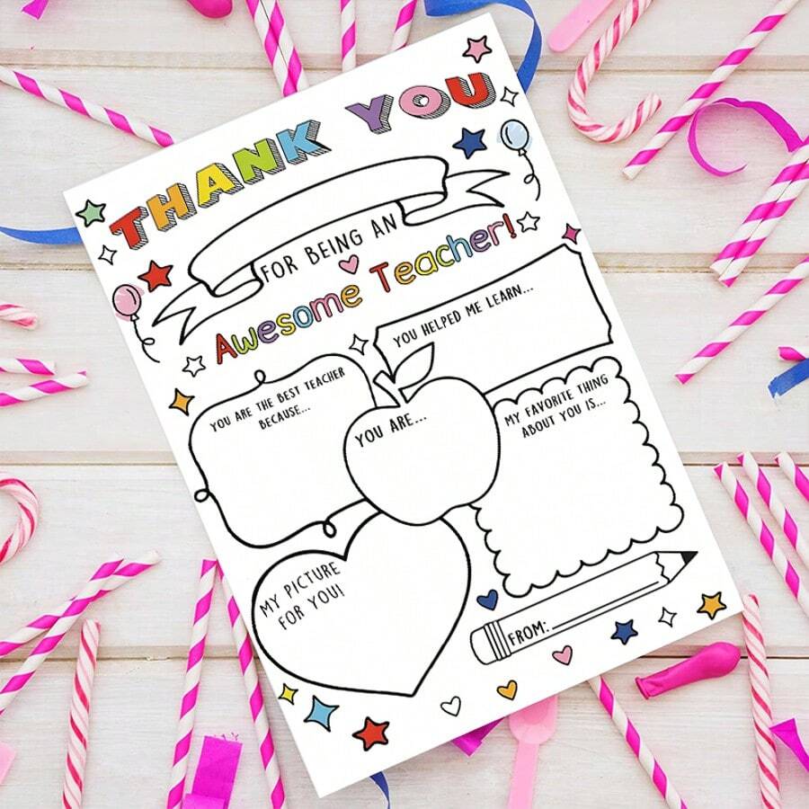 1 Bộ - Thiệp Cảm Ơn Vui Nhộn Dành Tặng Thầy Cô Giáo, Từ Học Sinh, Kèm Phong Bì - Bộ - Xem 1