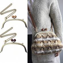 Set Of 2 Metal Frame+Purse Strap, Rectangular Head, Handbag Handle Replacement, Kiss Clasp Lock For DIY Handbag/Purse/Coin Bag, Bag Handles/Buckles/Lock /Clasp Clutch, DIY Women's Purse, Purse Making Accessories,Purse Making Hardware, Purse Handmade Craft Projects Thanksgiving Gifts - Set - View 5