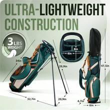 Ultra-Lite Stand Bag - 3 Lbs, 4 Way Divider Portable Club Carry Bag,-Repellent Travel With Rain Hood, Gifts Men And Women - màu xanh lá - Xem 3