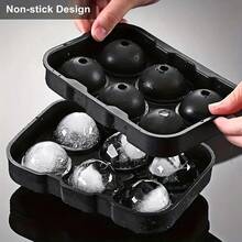 1pc 6-Grid  Ice Ball Silicone Ice Cube Tray, Reusable Ice Mold Maker For Whiskey Cocktails Tea Coffee,  Flexible Ice Box For Kitchen Bar Home Use, Easy Release Ice Ball Maker,  Practical Daily Kitchen Accessories - View 6