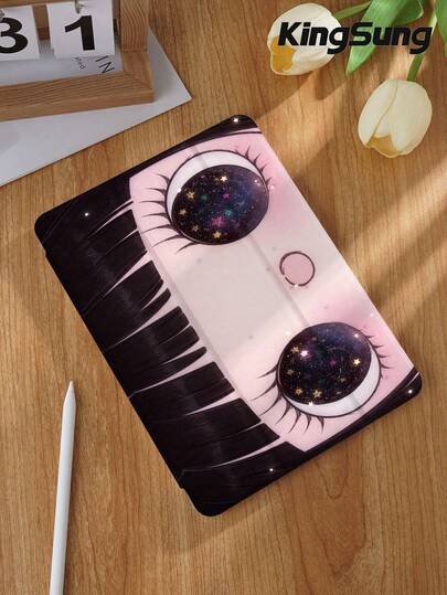 Kingsung 星空少女图案平板电脑保护套，兼容 iPad 9.7/10.2/10.5/10.9/12.9/Pro 11（第十代），兼容三星 Galaxy Tab S6 Lite 10.4 英寸，兼容 Kindle Paperwhite 第十二代（2024 年款）和 Kindle 第十一代（2022 年款），克拉拉色，柔软防摔，智能立享/自动唤醒/睡眠功能