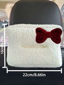 1 pieza Cubierta de caja de pañuelos de peluche, soporte multiusos para pañuelos colgante para el asiento, reposabrazos, consola del coche - A - Ver 5