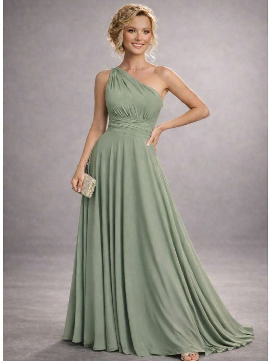 Bridesmaid Dress Party Guests Reception Graduation Without Shine Limp Mule In Fluity - 橄欖綠 - 查看 1