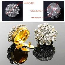 1 pièce Bouton recouvert de cristaux et de strass, clip décoratif détachable convenant pour les poignets de chemises, sacs et chaussures des hommes et des femmes, accessoire de mode brillant - rond - Voir 4