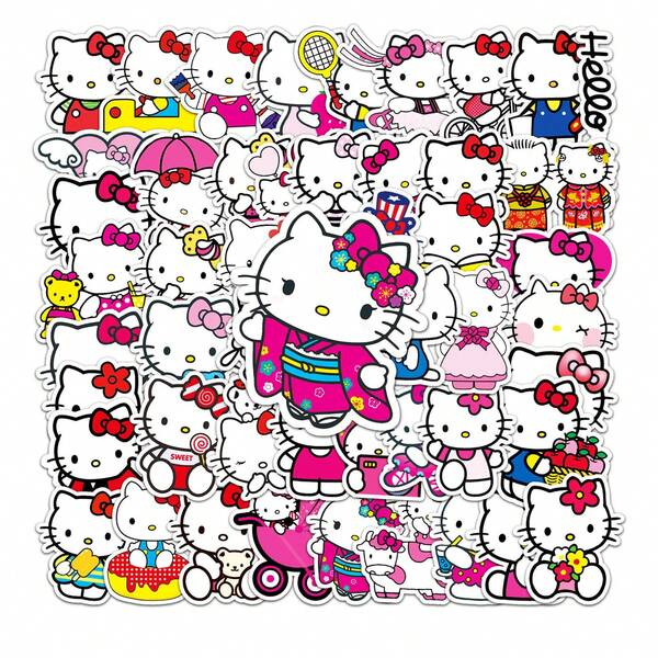 DOBBLE 100 miếng dán Kawaii chống thấm nước bằng vinyl dùng để trang trí laptop, ván trượt, bình nước, đồ tự làm.