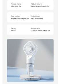 Ventilador humidificador portátil, Mini ventilador de mano con humidificador, Ventilador de mano recargable por USB con humidificador, 800mAh - Multicolor - Ver 11