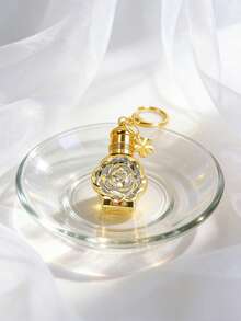 2Pcs 2026 Refillable Perfume Bottle Keychain For Women, Leak Proof Fine Mist Travel Size Atomizer, 3D Gold Camellia Flower Pendant Luxury Empty Essential Oil Diffuser Key Ring, Purse Bag Charm For Handbag Backpack Car Key, Birthday Valentine Mother's Day Anniversary Gift For Her - Multicolor - View 6