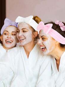 4pcs/16pcs/Set Spa Party Supplies Set For Sleepover Party Favors With Pink Headbands, Eye Masks, Hair Scrunchines And Organza Bags For Spa Birthday Party Gift Spa Theme Party,Women's Slumber Partie - 多色的 - 查看 9