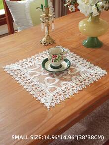 100% Polyester Embroidered Lace Table Runner, Tablecloth, Dresser Scarf, Suitable For Indoor/Outdoor, Kitchen, Living Room, Wedding, Party Decor, Multiple Sizes Available, All Season - White - View 8