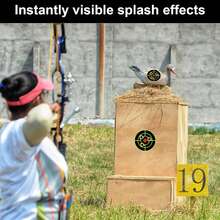 100/200pcs Shooting Target Papers, 3-Inch Splatter Target Stickers Self-Adhesive, Suitable For Shooting Range, Reactive Targets For Air Gun, Rifle, Pistol Practice - Black - View 7