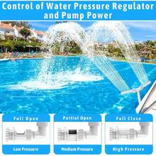 2-In-1 Adjustable 360° Rotating 350° Tilting Swimming Pool Fountain, Ground/In-Ground Pool Dual Spray Function, Durable Outdoor Garden Decor Water Feature, Flexible Rotating Mechanism - Double-headed Fountain + Adapter + Color Box - View 5