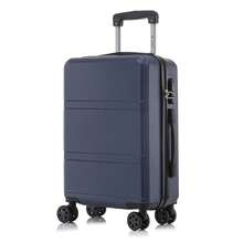 YONSLY Hard Shell Suitcase 16/20/24/28 Inches With 4 Wheels 360° Combination Lock Soft Rubber Handle Mesh Pocket Lightweight Suitcase For School - 深藍 - 查看 11