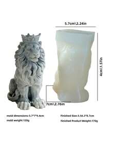 [Quà tặng lý tưởng cho mùa lễ hội] Khuôn nến silicon hình sư tử vua 3D uy nghi | Dễ dàng vệ sinh, thích hợp làm nến thơm/tượng thạch cao | Thiết kế tư thế ngồi, trang trí nhà cửa, phòng học, quà tặng mùa lễ hội cho người yêu động vật - Khuôn hình sư tử - Xem 7