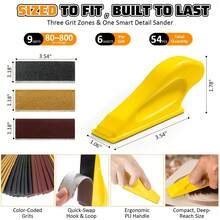Premium Micro Sander, Detail & Mini Sander Block For Precision Sanding, Hand Sanding Tool With 80–800 Grit Sandpaper Kit, 3-In-1 Sanding Set For Wood, Crafts, Furniture & Tight Spaces, DIY Sanding Tool For Home Projects, Model Making & Surface Smoothing - Nhiều màu - Xem 8