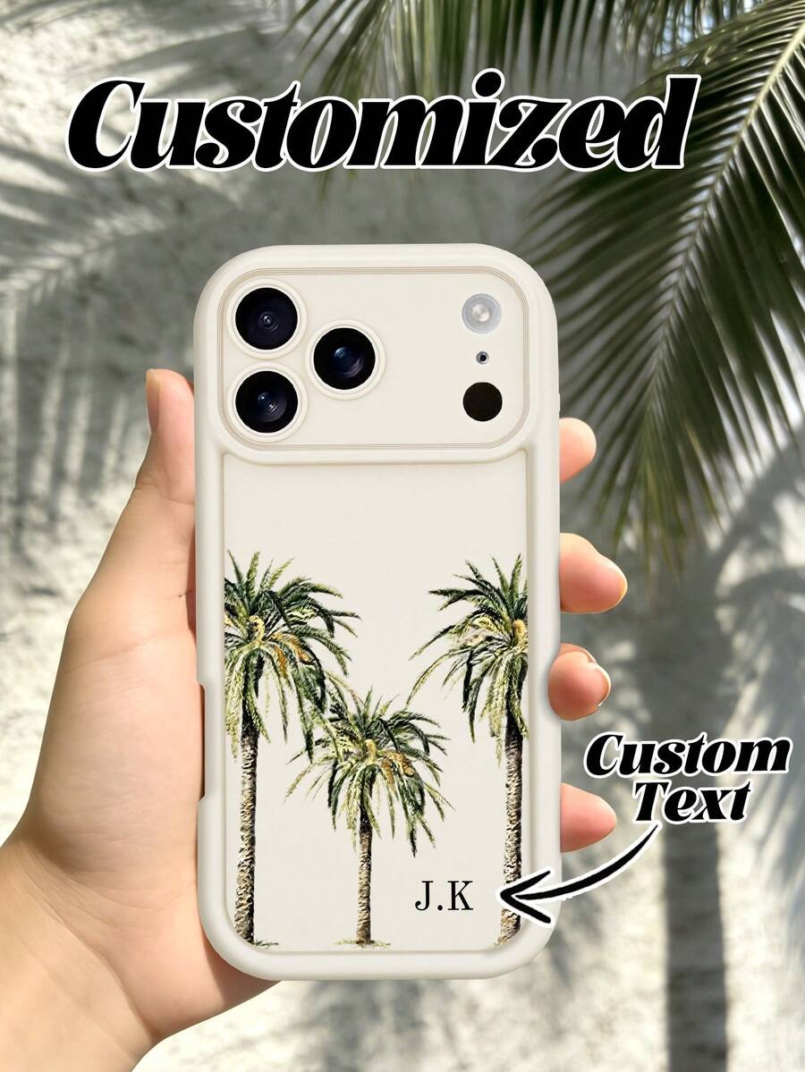 Summer Phone Case (1-Pack): Personalized Customizable With Photos Of Pets/Kids/Family/Friends/Dogs. White, Rhinestone-Strapped, Shockproof And Drop-Proof Phone Case, Compatible With IPhone 17 Pro Max/16 Pro Max/Air/15/14 Pro/13 Pro/12 Pro Max/11. Customizable With Letters, Names, Slogans, Photos, Etc. - White - View 1