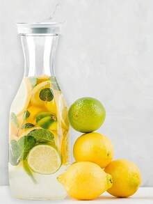 1pcPlastic Water Carafe With Flip Top Lid, Square Base Juice Containers, Clear Plastic Pitcher Ideal For Holding Water, Iced Tea, Juices, And Other Beverages. - Multicolor - View 7