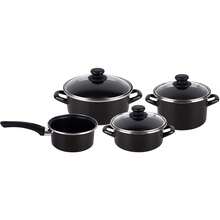 Magefesa Kenya Noir - Batterie de cuisine 7 pièces, acier émaillé vitrifié - Noir - Voir 6