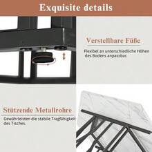 Ensemble table et chaises de salle à manger (5 pièces), table hexagonale moderne en marbre + 4 chaises de salle à manger en velours pour créer un restaurant chaleureux et moderne - Noir - Voir 9