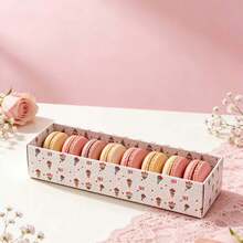 3pcs/6pcs Mother's Day High-Quality Macaron Drawer Boxes, 30*6.3*5.8cm Large French Rectangular Drawer Macaron Boxes, Transparent Baking & Dessert Packaging Boxes, Gifts & Baking Supplies - Long Drawer Box - View 5