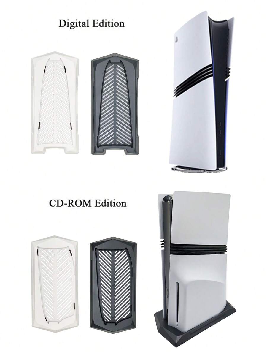 1pc PlayStation5 Pro Game Console Disc Version/Digital Version Cooling Stand, P5 Pro Base Stand Vertical Stand Game Accessory - View 1