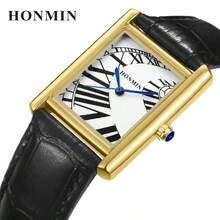 HONMIN 男士腕表 经典简约罗马数字方形表盘 休闲皮带 防水男士腕表 - 均碼 - 查看 3