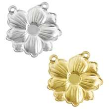 2件套时尚植物吊坠，304不锈钢材质，珠宝制作材料，神奇金属仙人掌、小花、莲花造型，瑜伽能量平衡吊坠，凸面空白底座，适合DIY宝石、树脂、手工工艺品，日常礼物，个性化纪念品，PVD 18K镀层 - Geometry - 查看 15