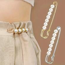 4pcs Faux Pearl Scarf Clips, Shawl Pins, Sweater Brooch For Women - Default (4pcs) - View 1
