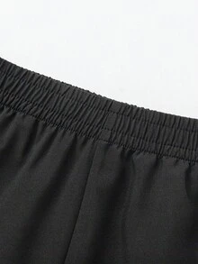 Balabala 兒童輕量夏季運動短褲，彈性腰帶，透氣面料，適合男孩女孩活動與玩耍 - 黑色 - 查看 4