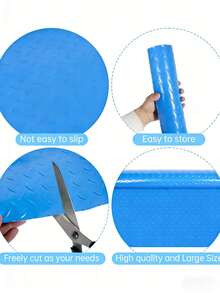 Textured Anti-Slip Pool Ladder Padding Mat, Flexible Cuttable Waterproof Rubber Safety Mat, Roll-Up Lightweight Portable Pool Step Cover To Prevent Slipping For Inground & Above Ground Swimming Pools - Multicolor - View 8