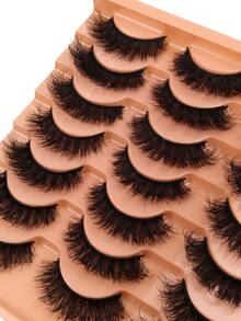 14 Cặp lông mi giả 3D 15mm mềm mại, dày và quyến rũ, tạo hiệu ứng mắt mèo, cong và dày dặn, lông mi giả tái sử dụng. - Xem 5