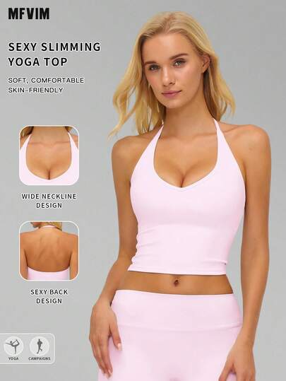  Áo thể thao cổ yếm mùa hè dành cho nữ MFVIM, áo tank top tập luyện thời trang, áo thể thao thường ngày thoáng khí và thoải mái cho chạy bộ, đạp xe, Pilates, Yoga, tập gym, áo ngực thể thao đa năng.