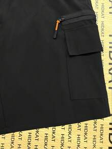 Women's Summer New Sports Shorts, Thin Breathable Zipper Multi-Pocket Cargo Shorts, Suitable For Sports, Fitness And Outdoor Daily Wear - Black - View 4