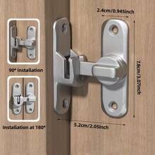 Heavy Duty Anti-Theft Door Handle With 90°/180° Adjustable Sliding Bolt - Durable Metal Anti-Pry Lock, Manual Control And Spray Painting Suitable For Bathroom And Home Security, Modern Door Lock, Sturdy Structure - Multicolor - View 11