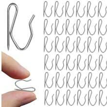 50 buah Pengait Tirai Stainless Steel, Pengait Pin Logam Tugas Berat dan Pengait Pengontrol Lipatan, Cocok untuk Tirai Lipat Pensil, Rel, Cincin, dan Sistem Geser - Tipe A - View 3