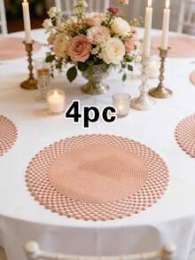 1/4/6 pezzi Semplici tovagliette in PVC con foil dorato, decorazione per hotel e ristoranti, isolamento termico e antiscivolo, adatte per matrimoni, feste, Natale, San Valentino, celebrazioni, picnic, banchetti di compleanno - Multicolore - Visualizzare 10