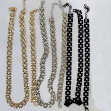 2-Piece New Spring-Summer Chic Chain Jewelry Set For Women, Featuring A Cool Metallic Style With Square Geometric Chains, Including A Necklace And Bracelet. Suitable For Daily Wear, Street Photography, Holidays, And As A Gift For Friends. Versatile Accessories - Bạc - Xem 5