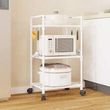 1pc Multi-Tier Kitchen Storage Rack, Floor-Standing Microwave Oven Shelf, Rice Cooker Rack, Fruit & Vegetable Organizer - Multicolor - View 16