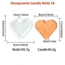 蜂巢蜜蜂硅胶模具 - 心形和六边形 - 制作精美的手工皂、蜡烛和树脂工艺品 - 非常适合 DIY 礼品制作 - Bee - 查看 15