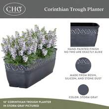 Classic Home and Garden - Macetero corintio 10 Pulgadas Color Gris tormenta - Gris tormenta gris - Ver 2