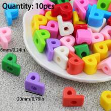 10 hạt acrylic có lỗ ở giữa, hạt chữ cái, dùng để làm trang sức DIY, đồ dùng xâu hạt và thủ công. - tự làm lấy - Xem 14