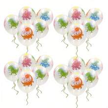 20 pezzi Palloncini trasparenti a forma di dinosauro da 12 pollici - Palloncini in lattice a forma di dinosauro (T-Rex, Triceratopo, Brachiosaurio) per feste di compleanno, decorazioni a tema dinosauro, celebrazioni di animali - Adatti per forniture per feste di tutte le stagioni, decorazioni per vacanze, design divertente, stampa di alta qualità - Visualizzare 5