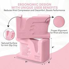 WRISTBuddy Yoga Blocks 2-Pack (Left+ Right) - Ergonomic, Hand-Shaped EVA Blocks For Relief Better Grip Doctor-Designed Support For Yoga, Pilates, Handstands, Push-Ups Rehab - BLUSH PINK - 查看 4