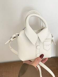 Bolso de hombro personalizado de diseño elegante y creativo, bolso de mano y bandolera para mujer - Blanco - Ver 5