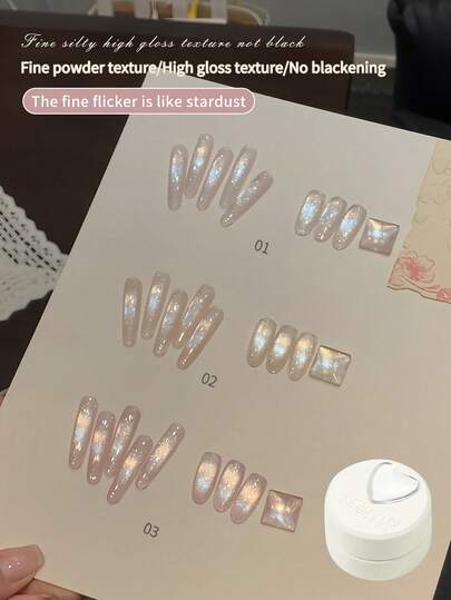 Ennishi Berlin Snowfall 猫眼甲油胶 2026 新品 | 金粉缎面玻璃珠猫眼效果，UV/LED 可卸甲油胶 1支/3支装