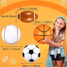 1pc New Inflatable Soccer Ball/Basketball/Baseball/World Cup/Rugby/Volleyball/Beach Ball, Ideal For Interaction, Friendship, Family, Hot Selling, Perfect Gift For Boyfriend/Girlfriend, Birthday, Party, Pool & Beach Essential - Multicolor - View 4