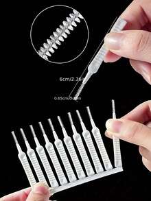 Bộ 10 cọ vệ sinh đầu vòi sen đa năng màu trắng, thích hợp cho việc vệ sinh phòng tắm và nhà cửa. - 1 cọ + 6 cọ thay thế - Xem 2