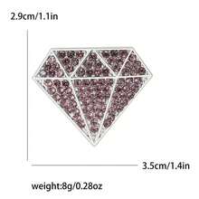 1枚优雅菱形胸针 - 奢华合金材质，简约精致，女士日常配饰 - 彩色 - 查看 6
