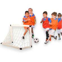 Portería de Fútbol 2 en 1 Fácil de Armar Con Balón y Bomba de Aire, Elige el Tamaño: 2 Porterías Individuales (56x28x35 cm) ó 1 Portería Grande (109x54x68 cm) - Blanco y Negro - Ver 6